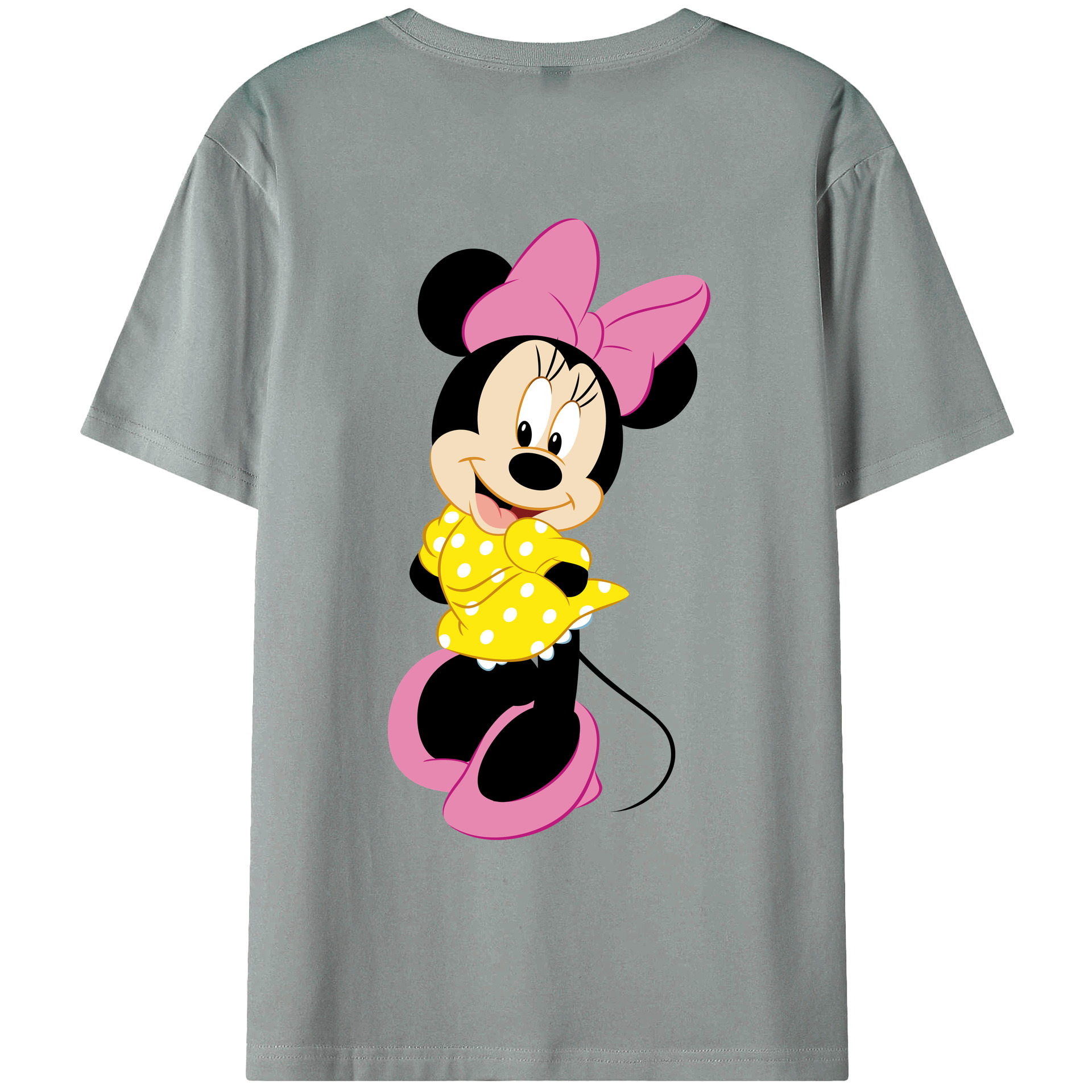 ミッキーマウス Mickey Mouse 綿100％ メンズ半袖Tシャツ（バックプリント） 通気性
